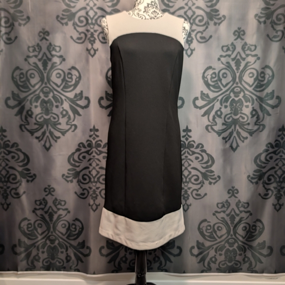 🖤 Liz Lange Black and Off-White Dress, Size Small - Picture 1 of 6